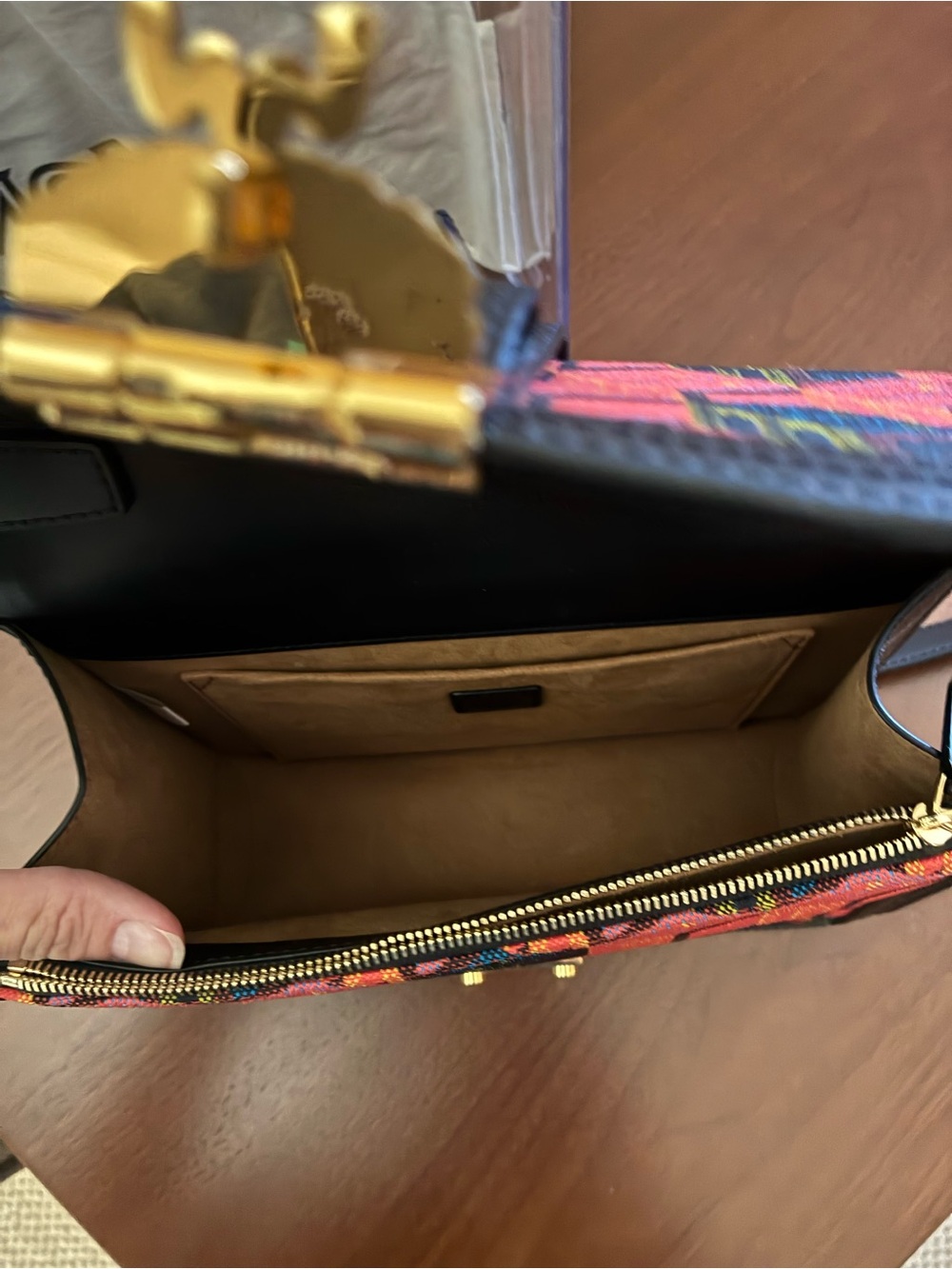 MCM Multicolor Geometric Crossbody with Black Trim - Picture 3 of 7